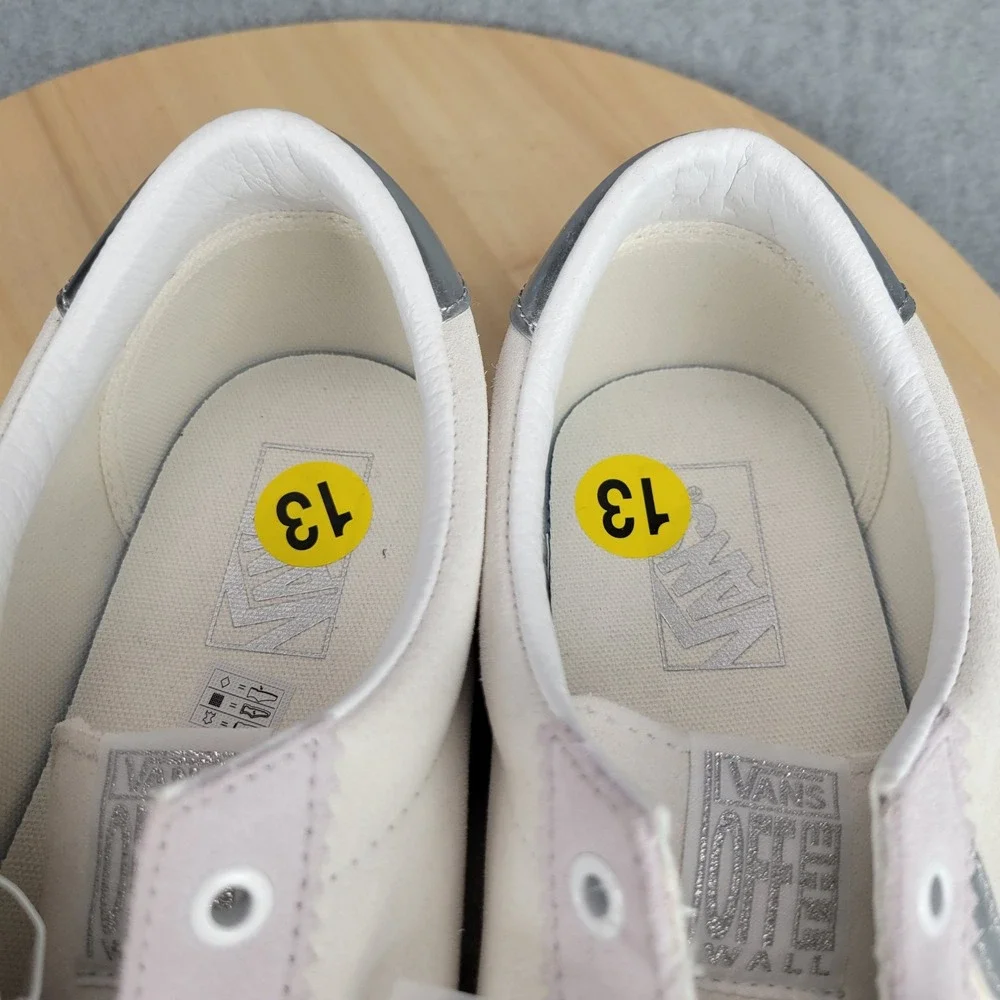 Vans Sport Sneakers Mens 13 Marshmallow‎ Metallic Silver Suede Low Top